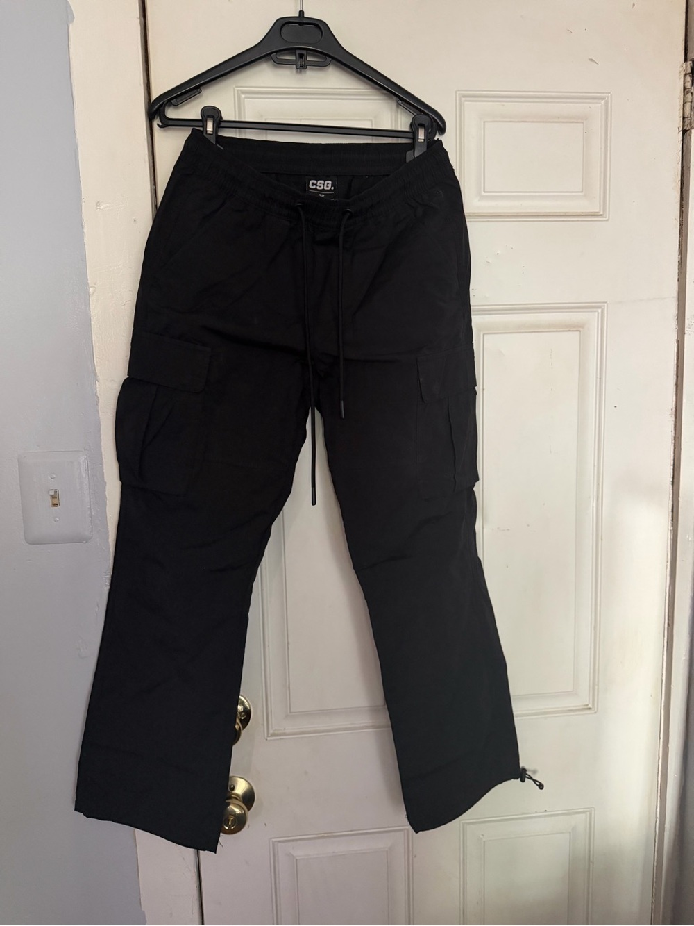 CSG Black Men's Cargo Sweatpants - Drawstring Joggers